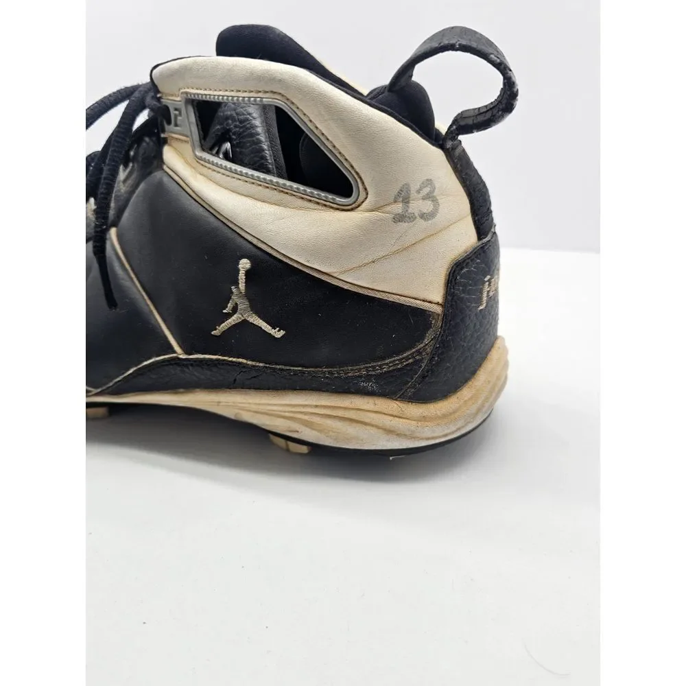 Vintage Air Jordan Jeter Molded Cleats Shoes Black & White 2005 Size 12‎